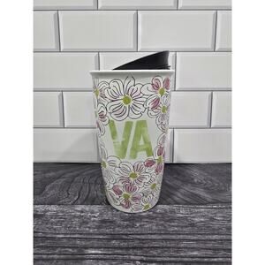 Starbucks Virginia Double Wall Ceramic Traveler 12oz Dogwood Flower NWS 2018